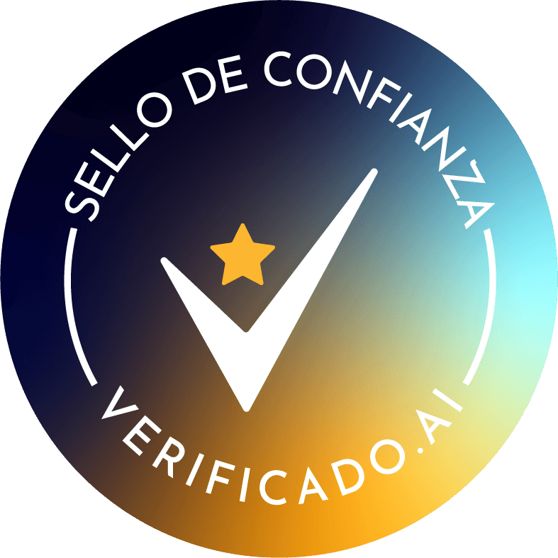 Sello de confianza de verificado.ai que asegura transparencia en la gestión de opiniones